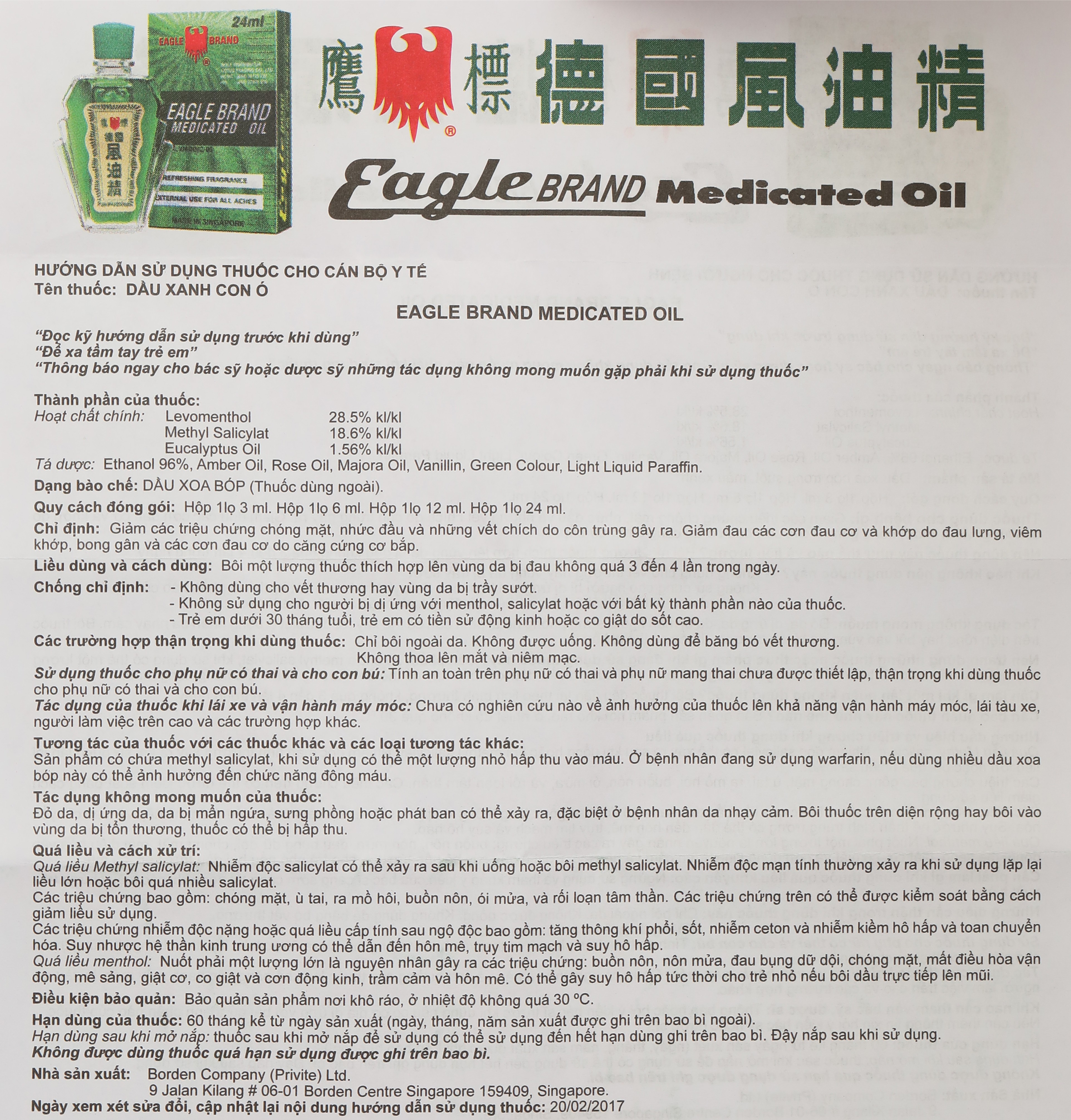 Dầu gió xanh Con Ó chai 24ml - 19